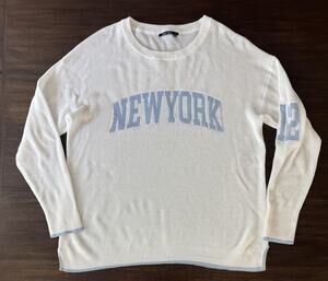 New York Sweater Womens 38 S/M Relaxed Oversized White Lightweight Marc Aurel